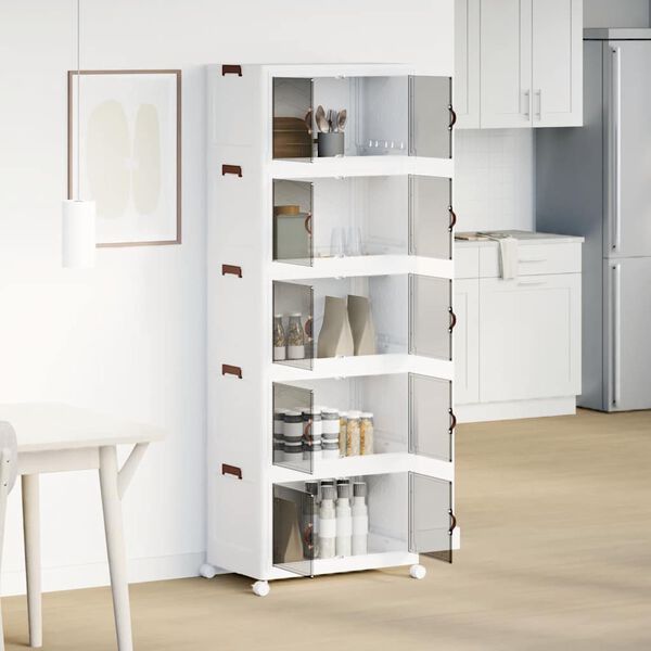 vidaXL Složiva kutija za pohranu s kotačima 5nivoa 75 L 64x40x179 cm