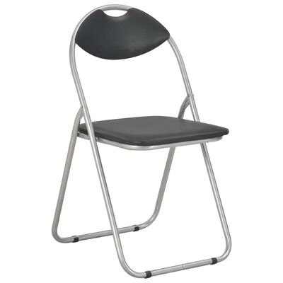 vidaXL Sklopive blagovaonske stolice od umjetne kože 2 kom crne