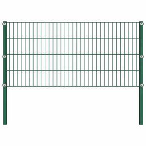 vidaXL Ogradni panel sa stupovima od željeza 176,5 x 80 cm zelene boje