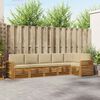 vidaXL Setovi sofa s jastukom 6 pcs Prirodna i bež Čvrsto drvo akacije