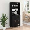 vidaXL Highboard Crni hrast 69,5 x 34 x 180 cm Konstruirano drvo