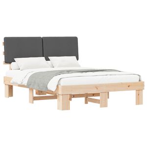 vidaXL Krevetni okvir s tapiciranim uzglavljem Tamno siva 160 x 200 cm
