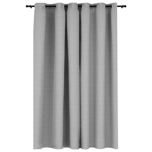 vidaXL Zavjesa za zamračivanje s prstenima siva 290 x 245 cm