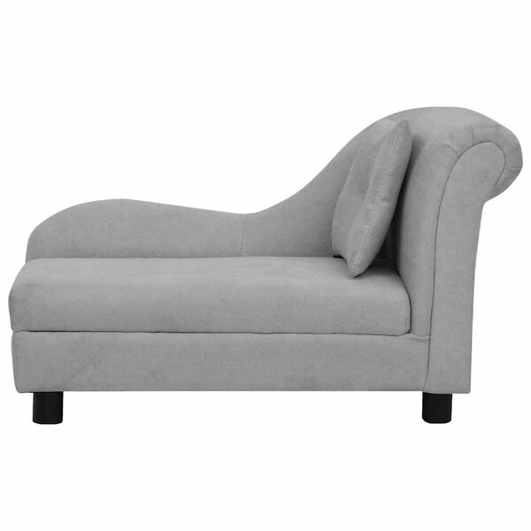vidaXL Sofa za pse s jastukom siva 83 x 44 x 44 cm pli&scaron;ana