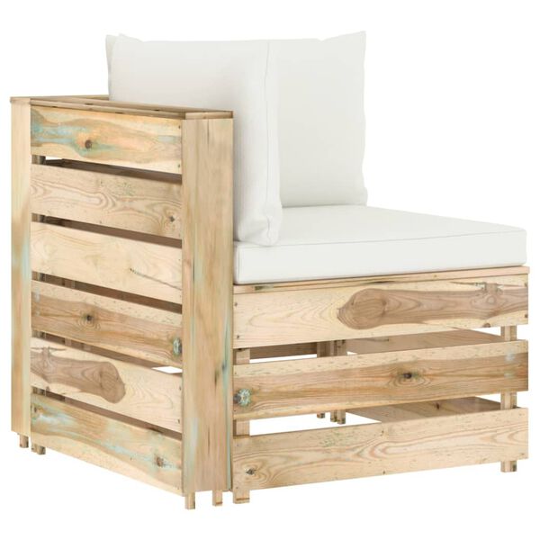 vidaXL 9-dijelna vrtna garnitura s jastucima zeleno impregnirano drvo