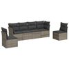 vidaXL 6-dijelni set vrtnih sofa od poliratana s jastucima sivi