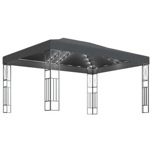 vidaXL Sjenica s LED svjetlosnim trakama 3 x 4 m antracit od tkanine