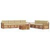 vidaXL Set vanjskih sofa s jastukom 8 pcs Prirodna i bež