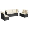 vidaXL 7-dijelni set vrtnih sofa od poliratana s jastucima crni