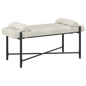vidaXL Klupa s gumbima i jastučićima Krem 110 x 40 x 46 cm Bar&scaron;un