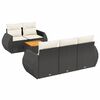 vidaXL 6-dijelni set vrtnih sofa s jastucima crni od poliratana