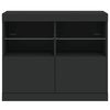 vidaXL Komoda s LED svjetlima crna 81x37x67 cm