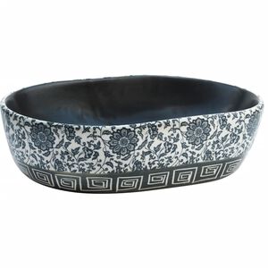 vidaXL Nadgradni umivaonik crno-plavi ovalni 47 x 33 x 13 cm keramički
