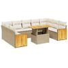 vidaXL 10-dijelni set vrtnih sofa s jastucima bež od poliratana