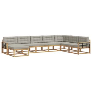 vidaXL Set vanjskih sofa 8 pcs Bijela i svjetlosiva