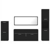 vidaXL 4-dijelni set kupaonskog namje&scaron;taja crni od konstruiranog drva
