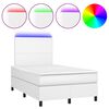 vidaXL Krevet box spring s madracem LED bijeli 120x190 cm umjetna koža
