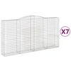 vidaXL Lučne gabionske ko&scaron;are 7 kom 400x50x200/220cm pocinčano željezo