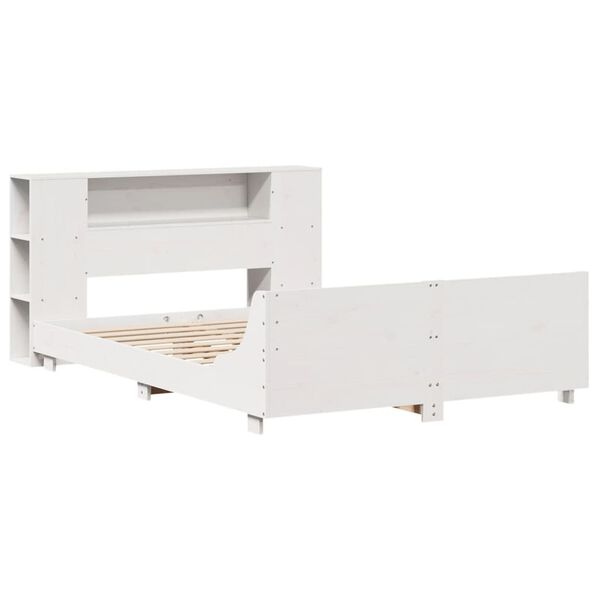 vidaXL Okvir kreveta bez madraca bijeli 135 x 190 cm masivna borovina