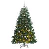 vidaXL Umjetno božićno drvce 300 LED sa &scaron;arkama i kuglicama 210 cm