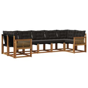 vidaXL Set vanjskih sofa 7 kom. Prirodna i crna