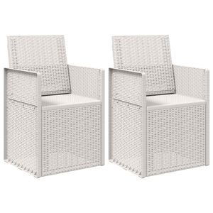 vidaXL Vrtne stolice za blagovanje 2 pcs Bijela PP