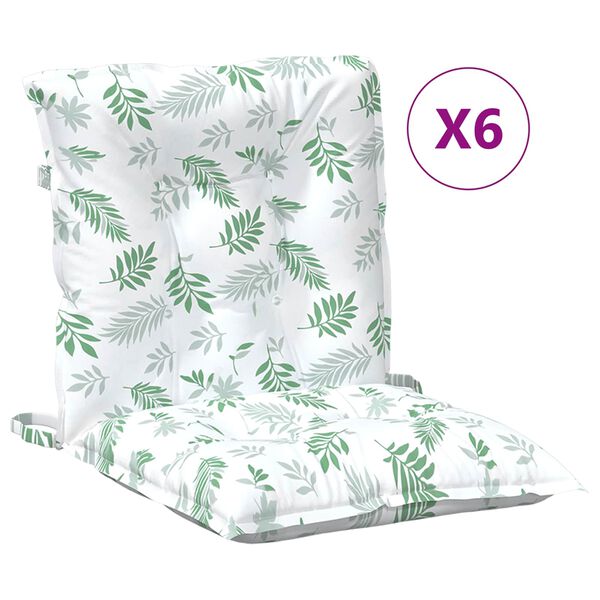 vidaXL Niska jastučić za stolac 6 pcs Bijelo 100 x 50 x 7 cm oxford