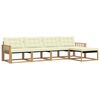 vidaXL Set vanjskih sofa s jastukom 5 pcs Bijela i krem