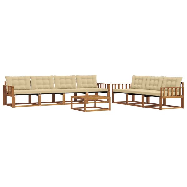 vidaXL Set vanjskih sofa s jastukom 8 pcs Prirodna i bež