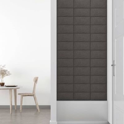 vidaXL Zidne ploče od tkanine 12 kom tamnosive 30 x 15 cm 0,54 m²