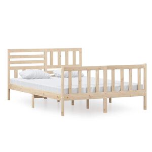 vidaXL Okvir za krevet od masivnog drva 140 x 200 cm