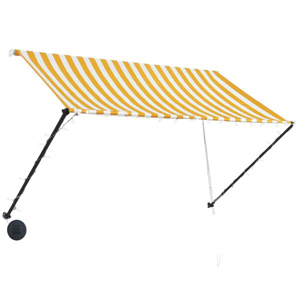 vidaXL Tenda na uvlačenje s LED svjetlima 250 x 150 cm žuto-bijela