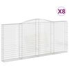 vidaXL Lučne gabionske ko&scaron;are 8 kom 400x30x180/200cm pocinčano željezo