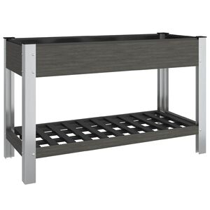 vidaXL Povi&scaron;ena vrtna gredica s policom siva 120x50x75 cm WPC
