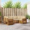 vidaXL Setovi sofa s jastukom 6 pcs Prirodna i bež Čvrsto drvo akacije