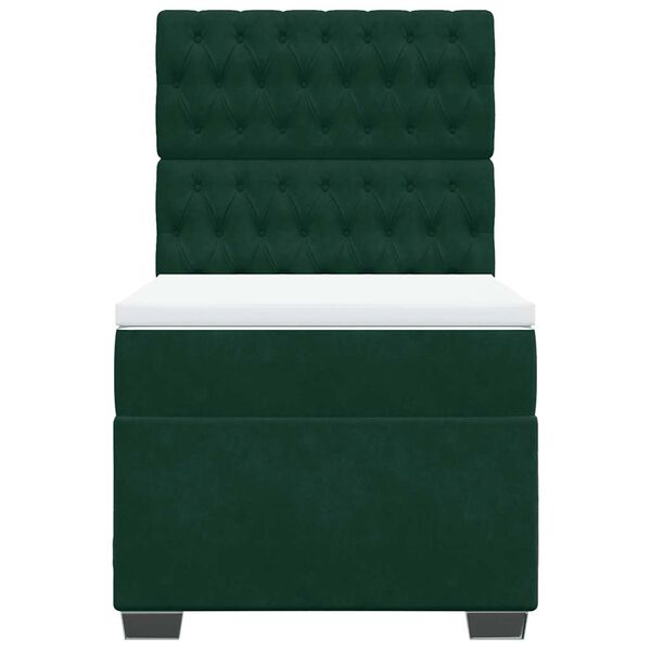 vidaXL Box spring krevet s madracem tamnozeleni 90x190 cm bar&scaron;unasti