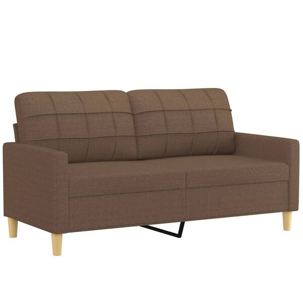 vidaXL 3-dijelni set sofa s jastucima smeđi od tkanine