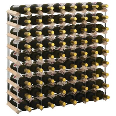 vidaXL Stalak za vino za 72 boce od masivne borovine