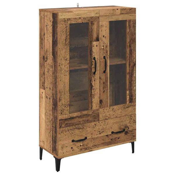 vidaXL Highboard Staro drvo 70 x 31 x 115 cm Obrađeno drvo i čelik
