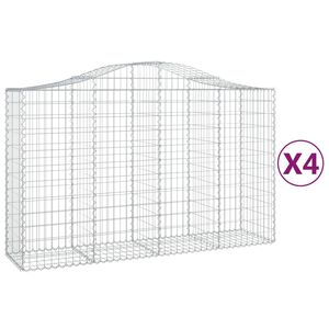 vidaXL Lučne gabionske ko&scaron;are 4 kom 200x50x120/140cm pocinčano željezo