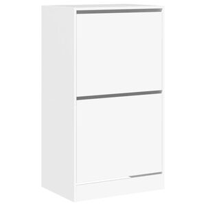 vidaXL Ormarić za cipele s 2 preklopne ladice bijeli 60 x 42 x 108 cm