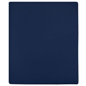 vidaXL Plahta s gumicom od žerseja modra 90x200 cm pamučna