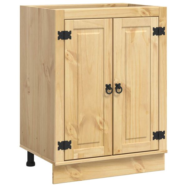 vidaXL Cabinet s policom Med 60 x 46 x 81,5 cm Čvrsto borovo drvo