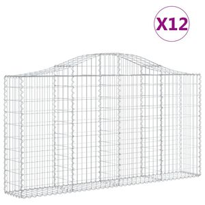 vidaXL Lučne gabionske ko&scaron;are 12kom 200x30x100/120cm pocinčano željezo