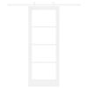 vidaXL Klizna vrata Bijelo 78 x 202 cm Masivna borovina i staklo