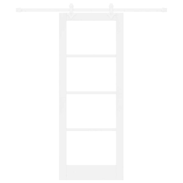 vidaXL Klizna vrata Bijelo 78 x 202 cm Masivna borovina i staklo
