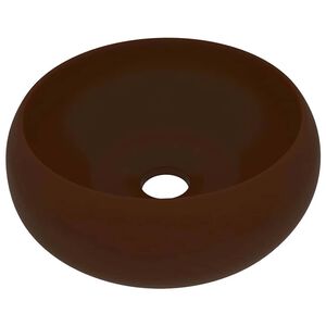 vidaXL Luksuzni okrugli umivaonik mat tamnosmeđi 40 x 15 cm keramički