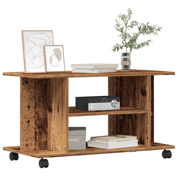 vidaXL TV ormarić s kotačićima staro drvo 80x40x45cm konstruirano drvo