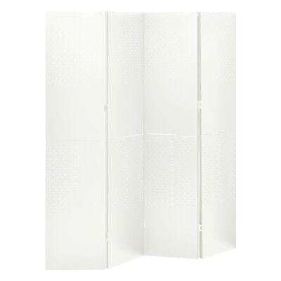 vidaXL Sobne pregrade s 4 panela 2 kom bijele 160 x 180 cm čelične