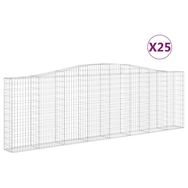 vidaXL Lučne gabionske ko&scaron;are 25kom 400x30x120/140cm pocinčano željezo